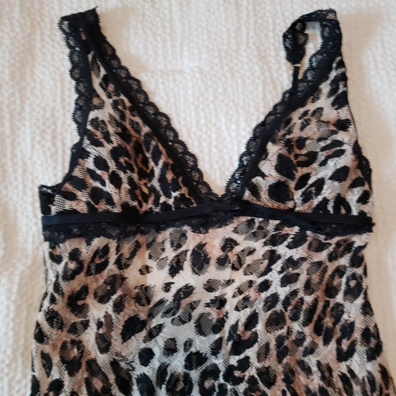 Victoria's secret cheetah lace teddy size... - Depop