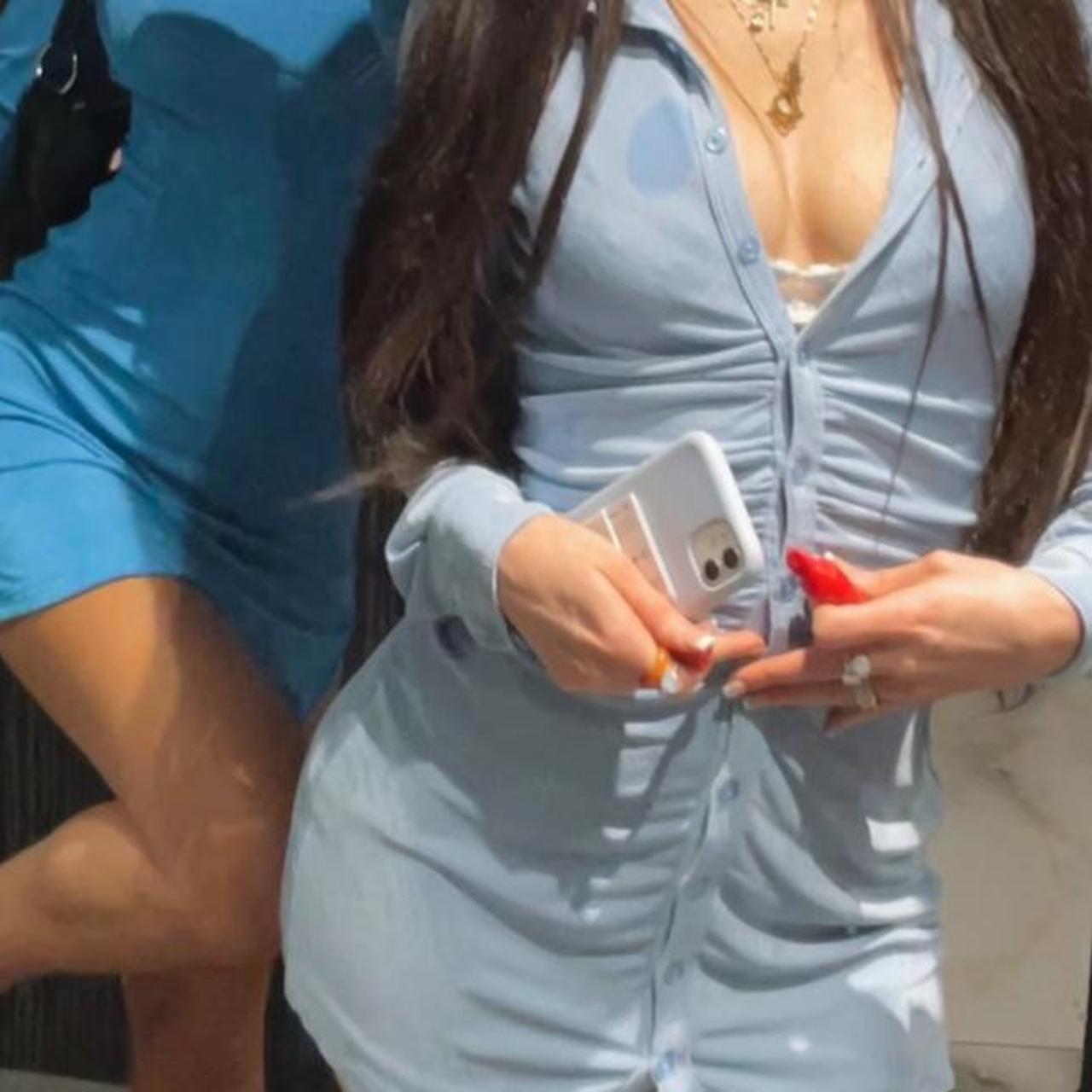 Baby blue mini dress (right), size xxs (there’s just... - Depop