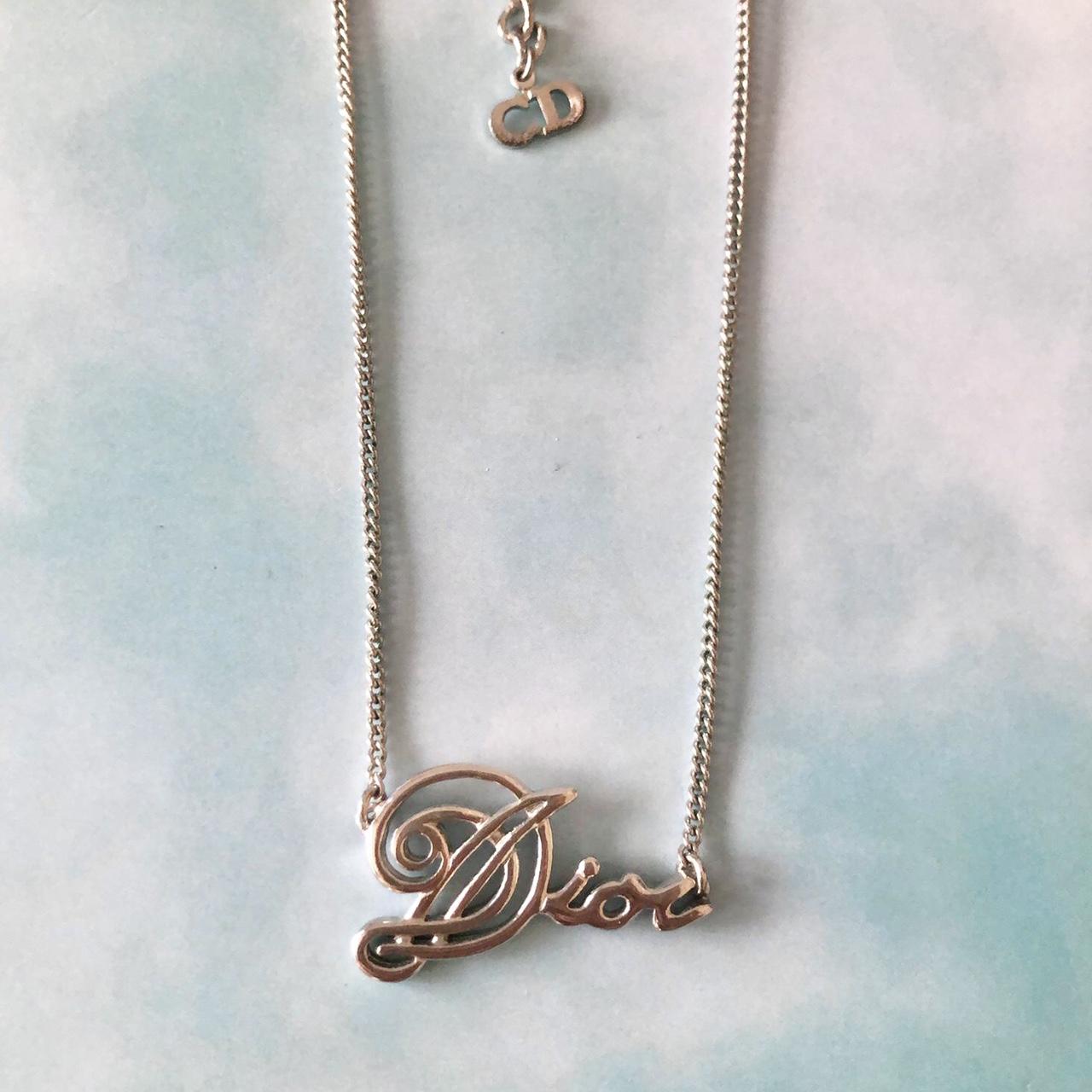 vintage dior logo necklace