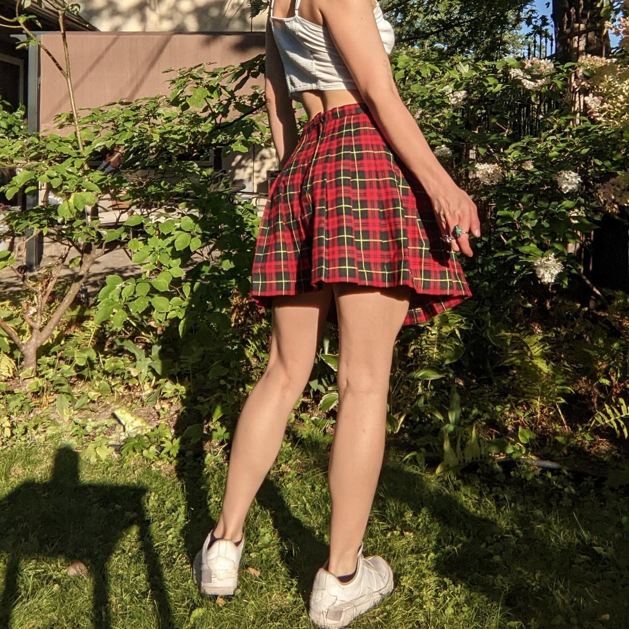 vintage red plaid school girl skirt ️ straight out... Depop