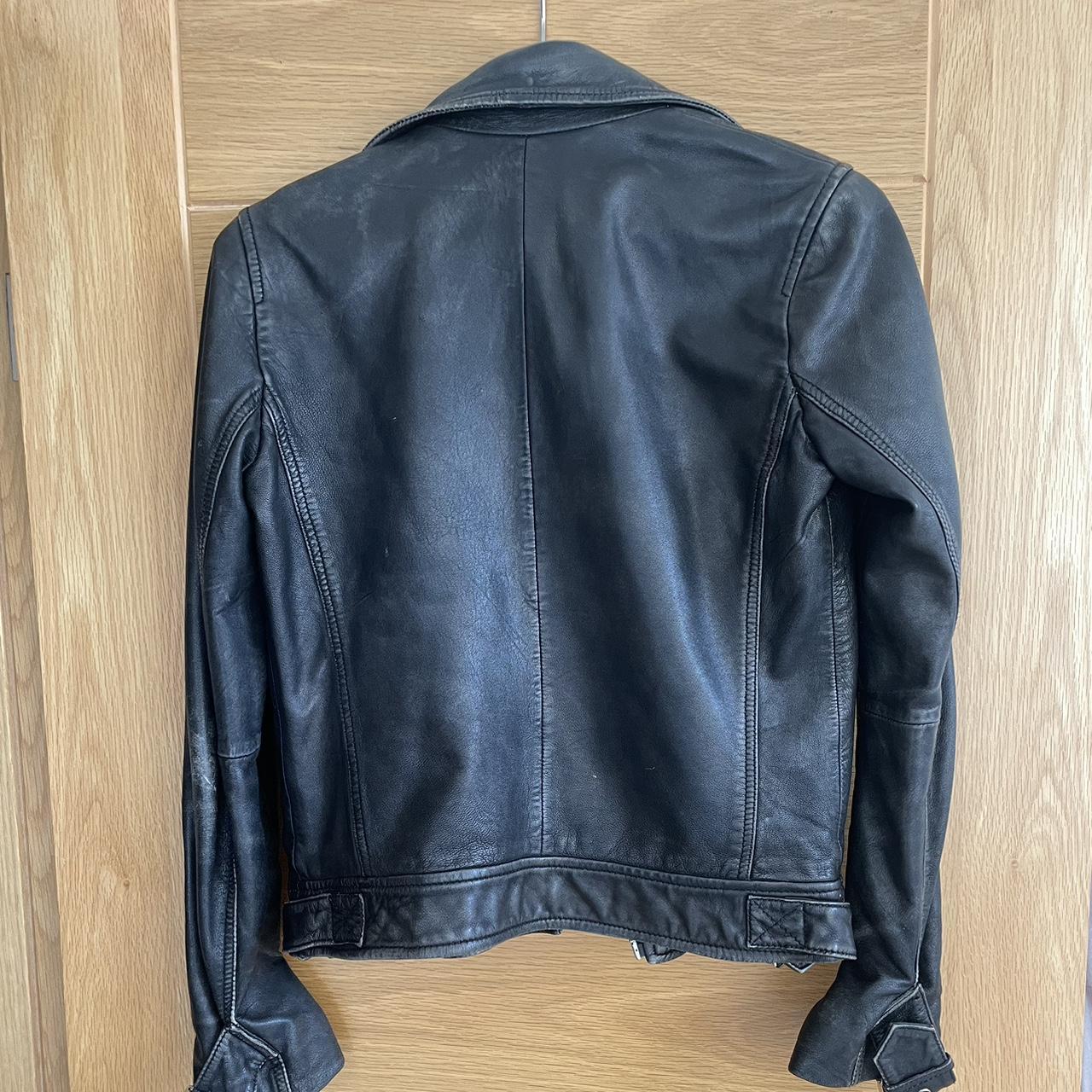 Topshop Real Leather Biker Jacket, Distressed Look,... - Depop