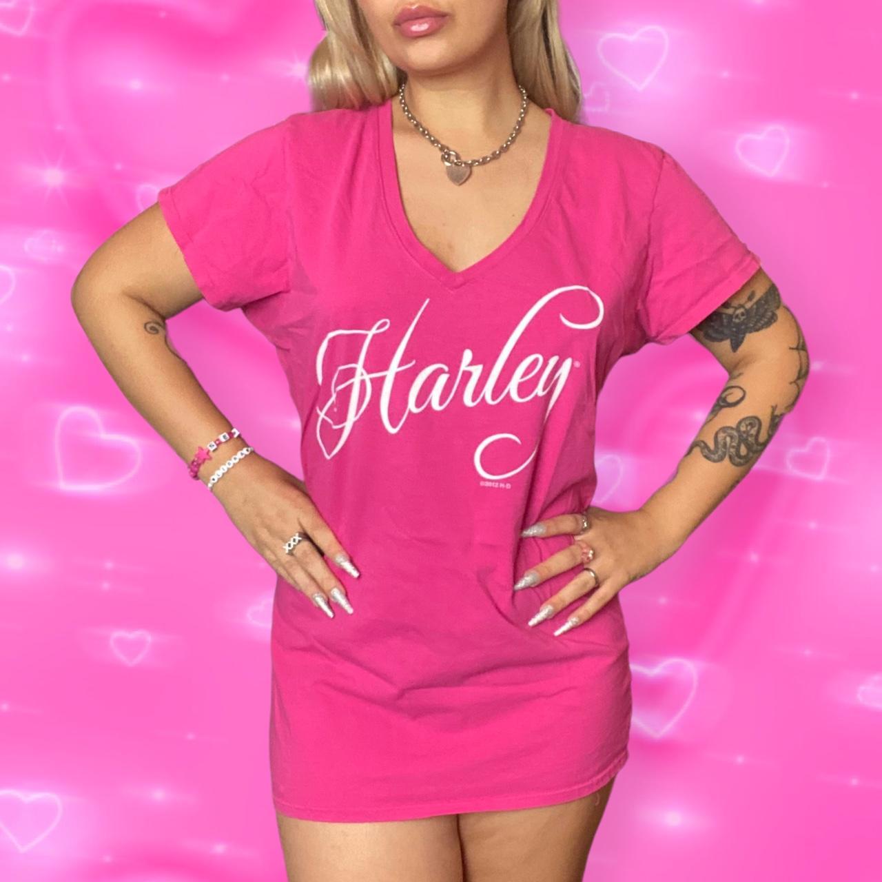Harley Davidson Womens Pink T Shirt Depop 