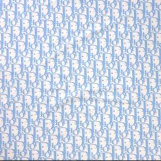 White synthetic leather with baby blue CD monogram print – logofabrics