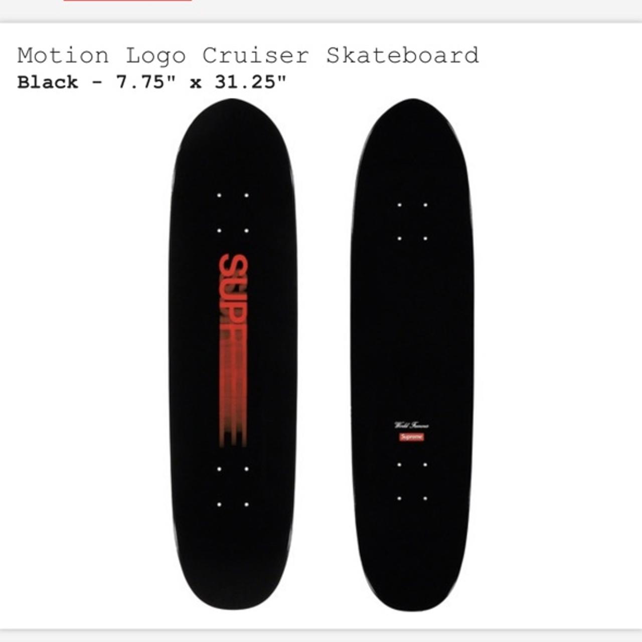 Supreme motion logo cruiser skate board, Black and...