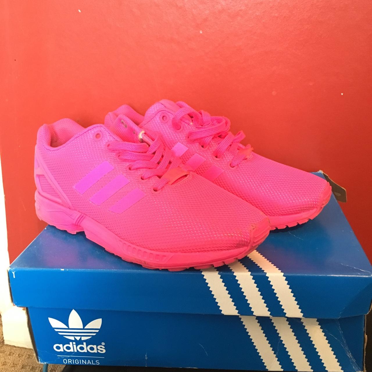 Bright Pink Adidas Originals ZX flux. True to size... -