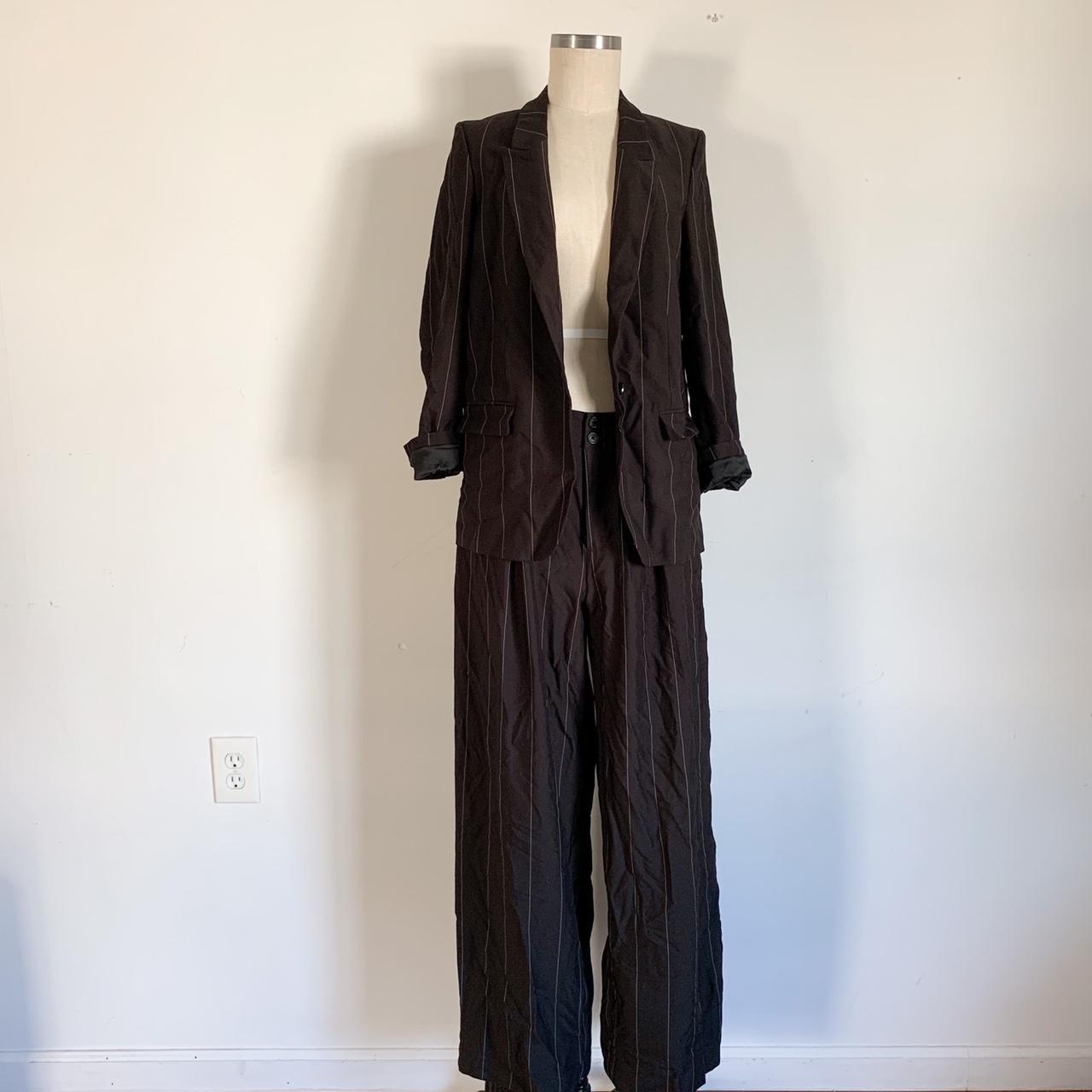 Nili Logan x Target pinstripe black suit / blazer... Depop