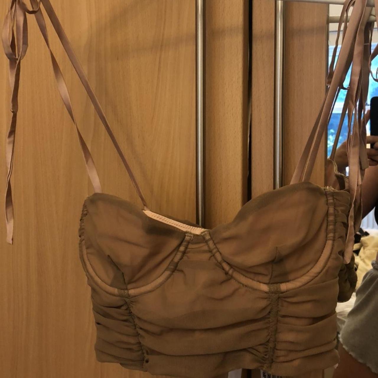 Women's Tan and Brown Corset Depop