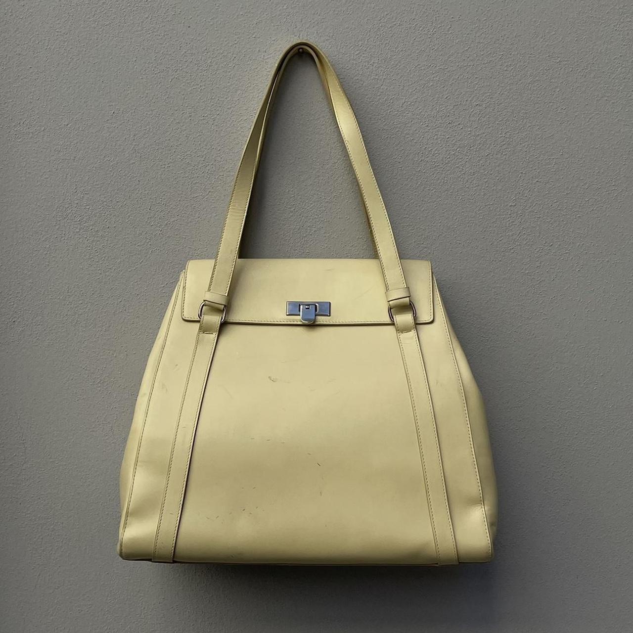 Helmut Lang big cream city leather bag Presents some... Depop