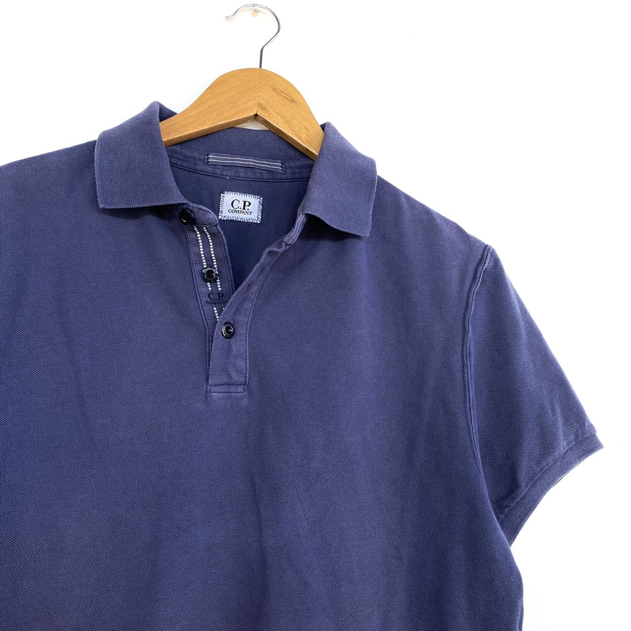 Vintage CP Company polo shirt - size medium - navy... - Depop