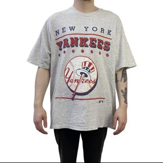 Vintage 90's New York Yankees Pinstripe T Shirt - Depop