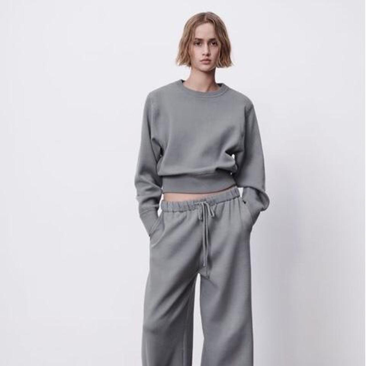 ZARA Oversized Knit Sweatshirt Padded shoulders | Depop