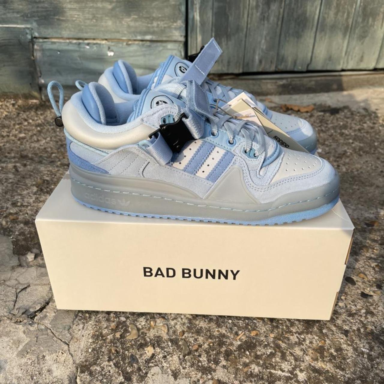 Bad Bunny x Adidas Forum Low. Baby Blue. Size UK 6,... - Depop