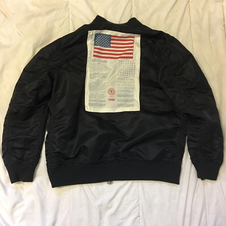 Supreme SS14 Blood Chit reversible MA-1 bomber... - Depop