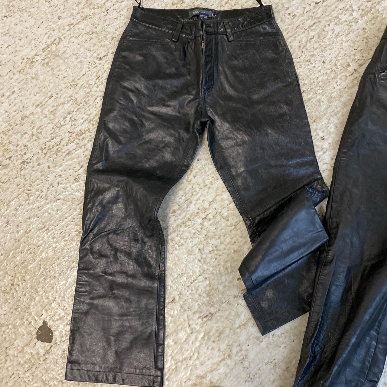 Harley -Davidson and gap all leather pants gap... - Depop