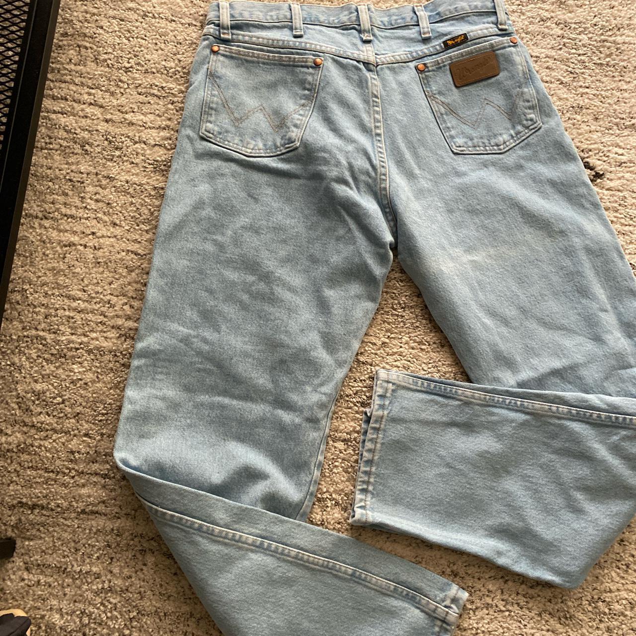 Wrangler vintage men’s jeans size 34x32 Light denim... - Depop
