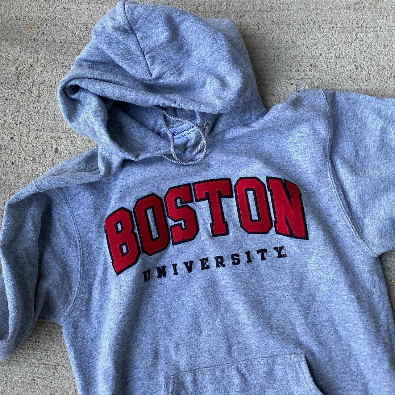 Boston university Hoodie in bordered nice condition... - Depop