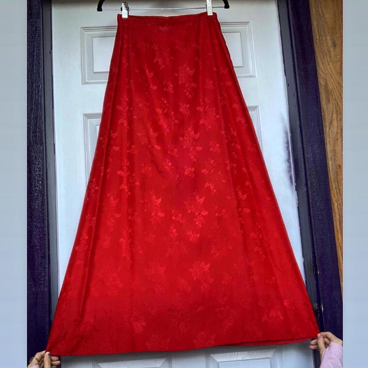 Anusree Nair in a red brocade skirt set!