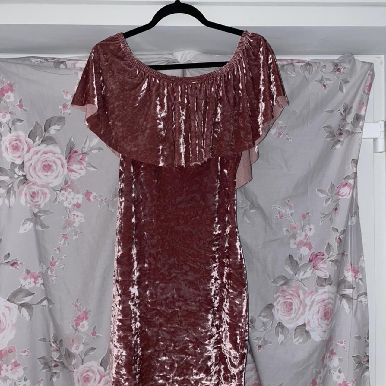 NewLook pink velvet dress, size 14, worn a