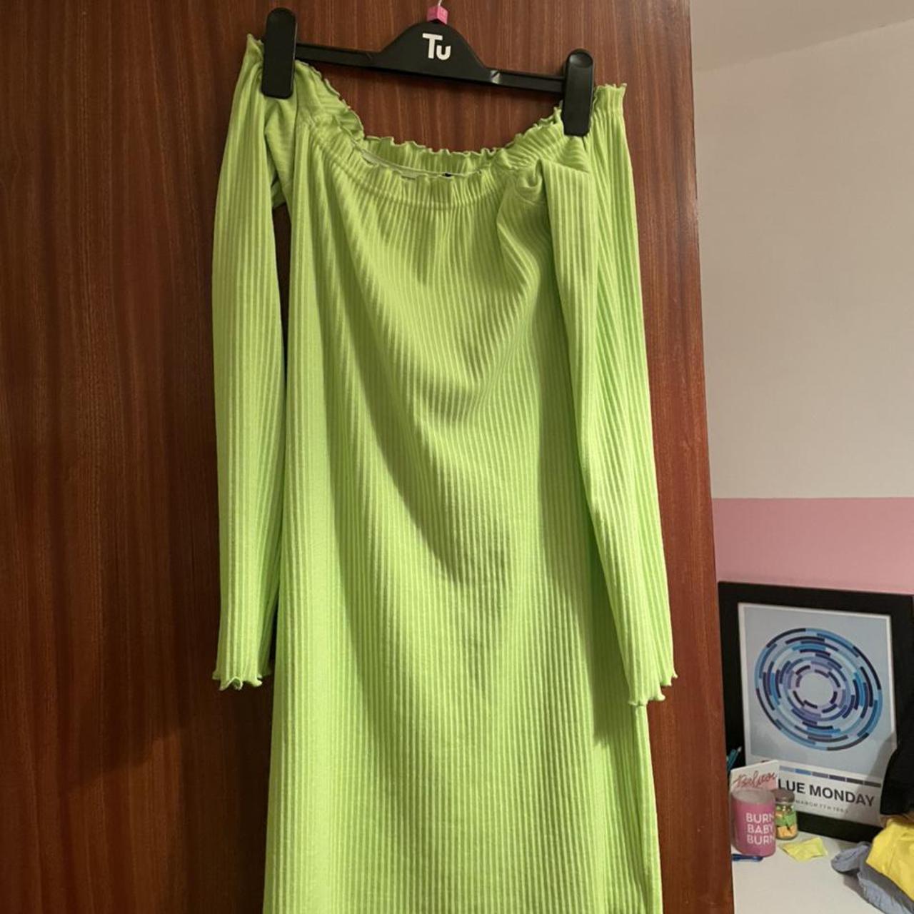 Missguided neon green dress best sale