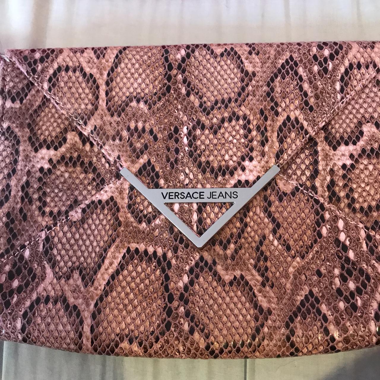 Genuine Versace clutch Pink snakeskin Depop
