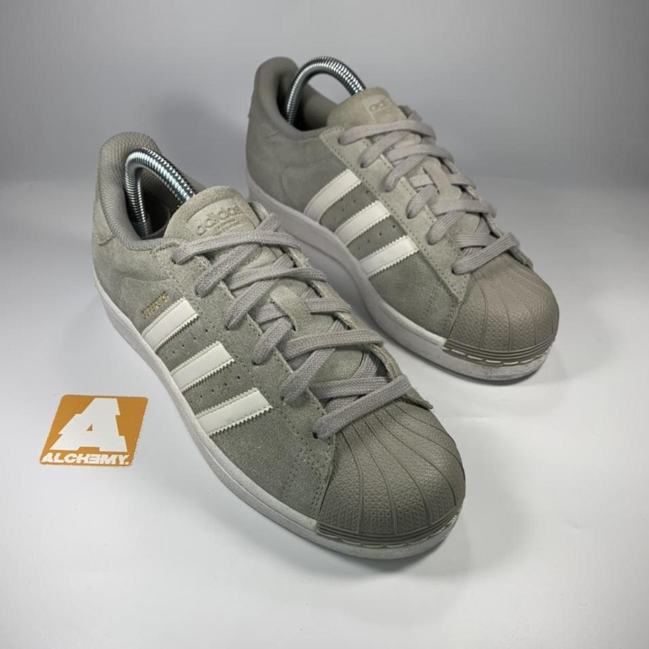 Adidas Superstar. Grey/White. Worn handful of times... - Depop
