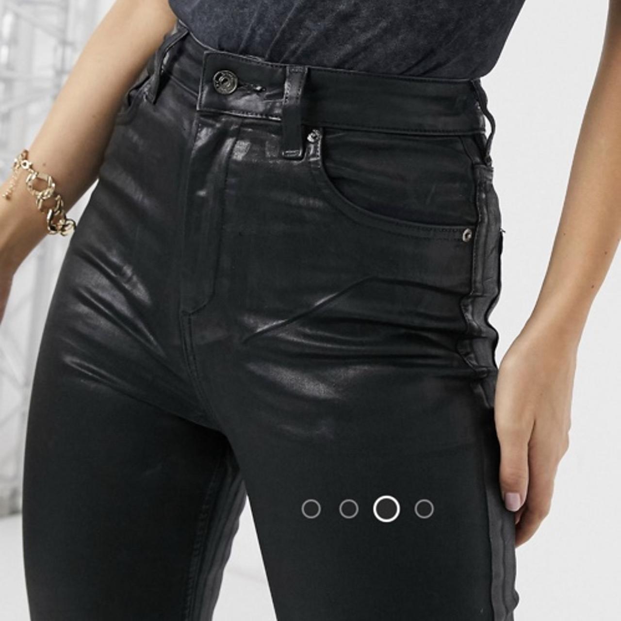 ASOS DESIGN faux leather peg trouser in black | ASOS