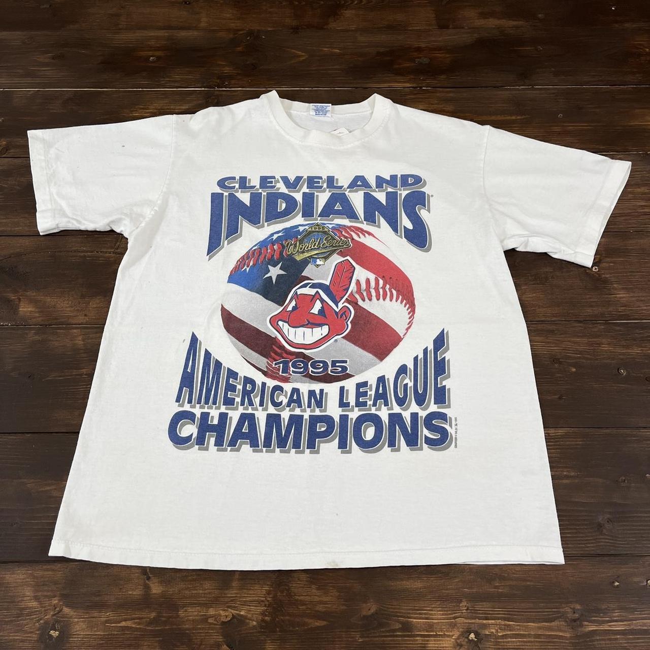 90s Cleveland Indians Champion T-Shirt Tagged... - Depop