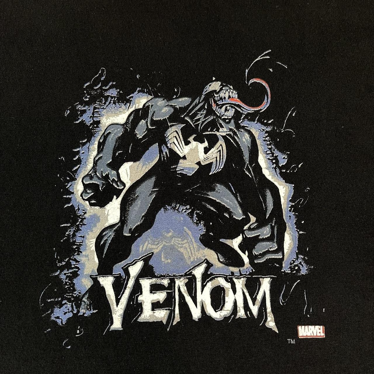 Vintage Y2K Marvel Venom Black T-Shirt Tagged XL... - Depop