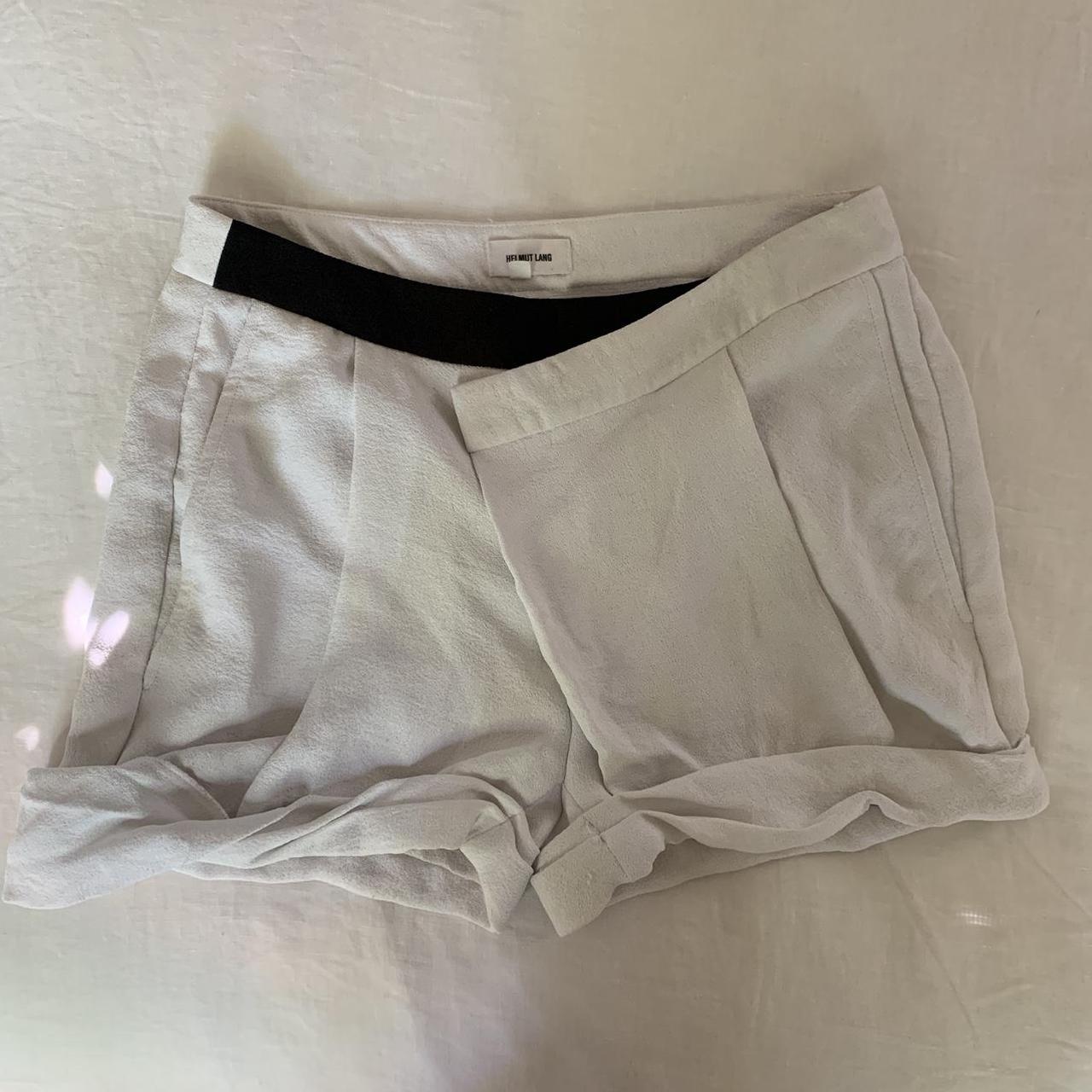 Helmut Lang Women's White And Black Shorts | Depop