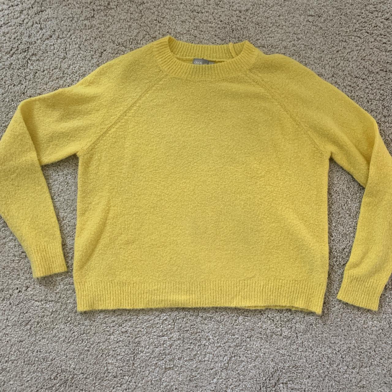 Bright yellow crew neck sweater. Soft and cozy by... - Depop