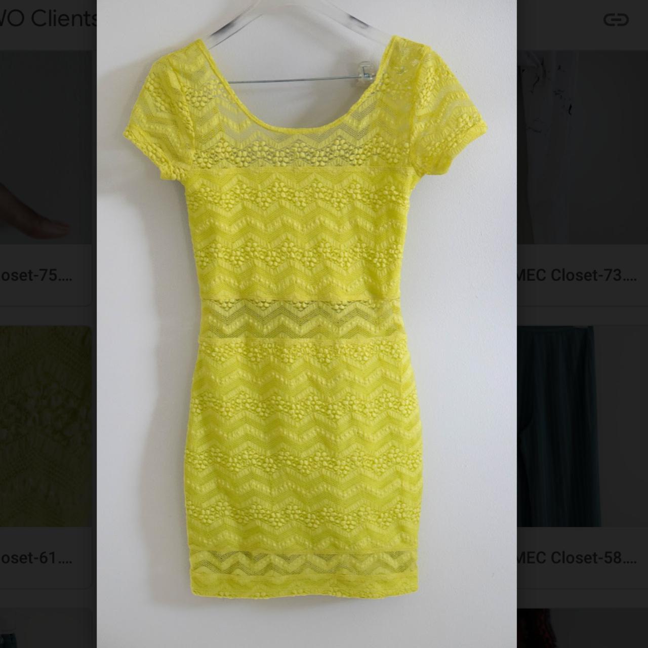 Product Image 4 - Neon yellow lace body dress