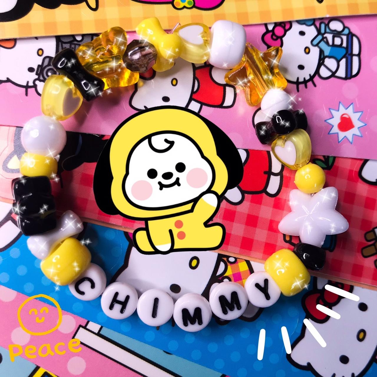 BT21 CHIMMY BEAD BRACELET 💛🎶💛 ABOUT 6" ♡ LMK IF... - Depop