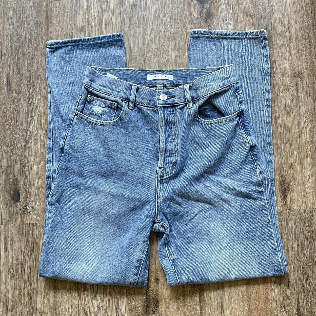 pacsun high rise straight jeans -size 26... - Depop