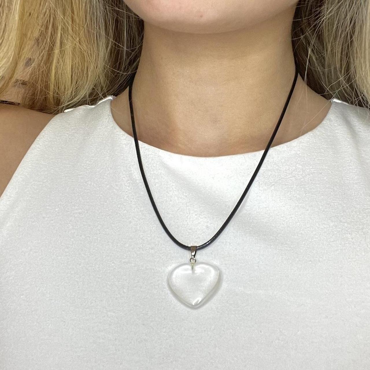Buy Clear Quartz Heart Necklace, Quartz Heart Pendant on Stainless Chain or  Black Cord, Choose Length Online in India - Etsy
