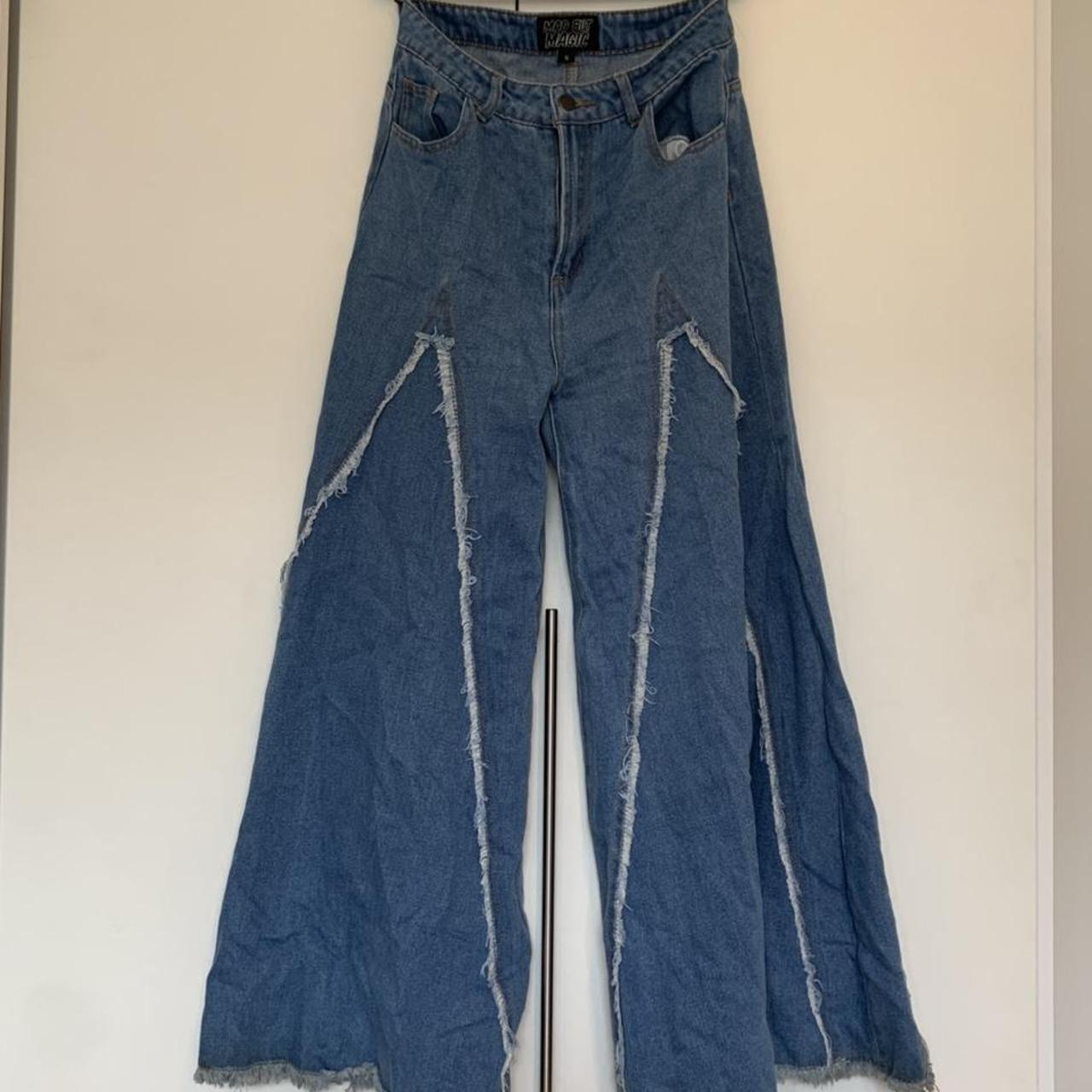 Extreme wide leg 70s jeans with triangle leg... - Depop