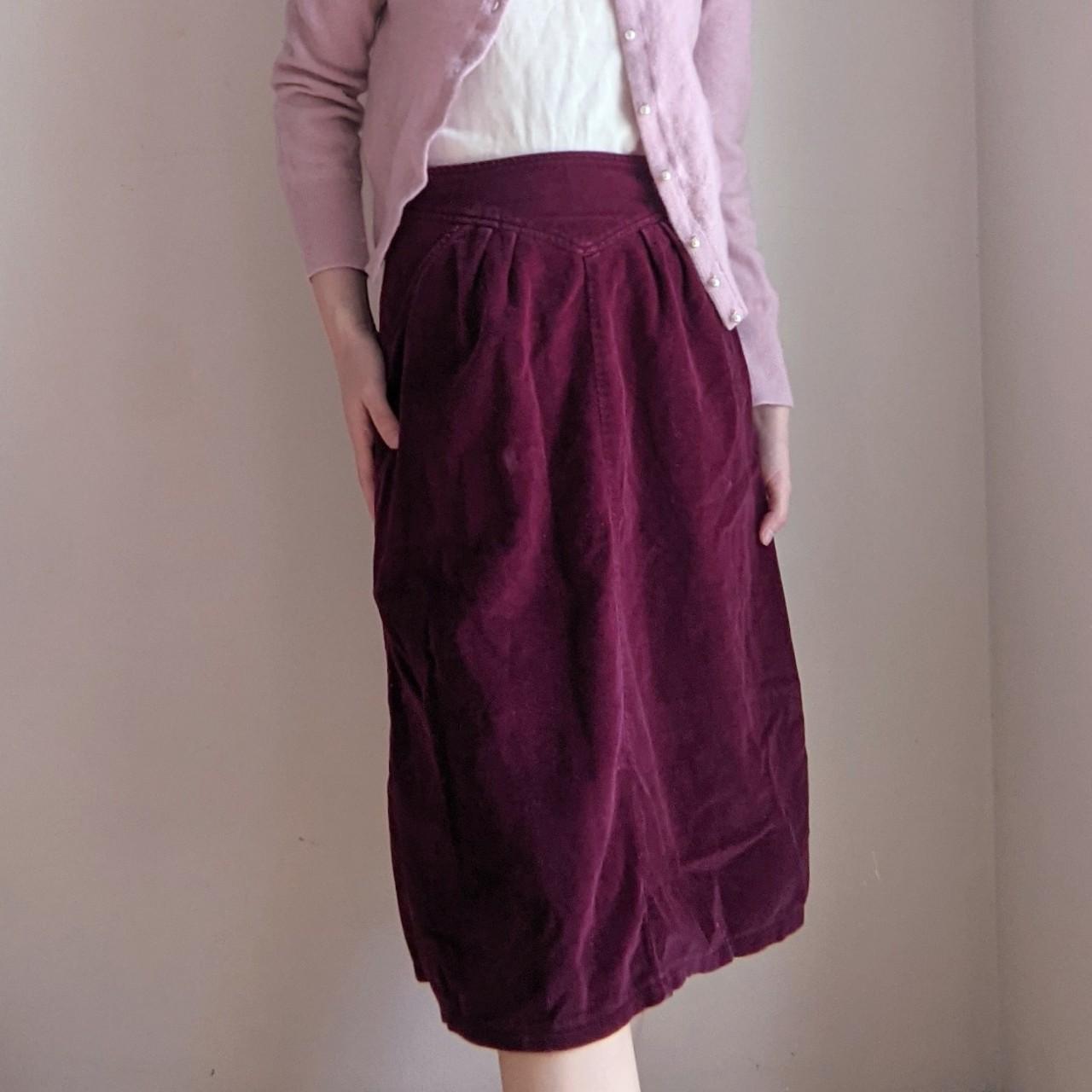 Women S Burgundy And Red Skirt Depop