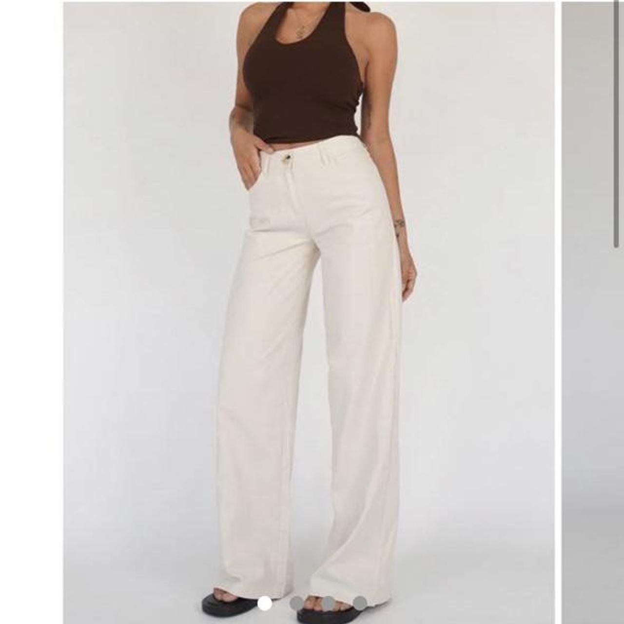 Venderbys cream linen pants - size Small - best fits - Depop