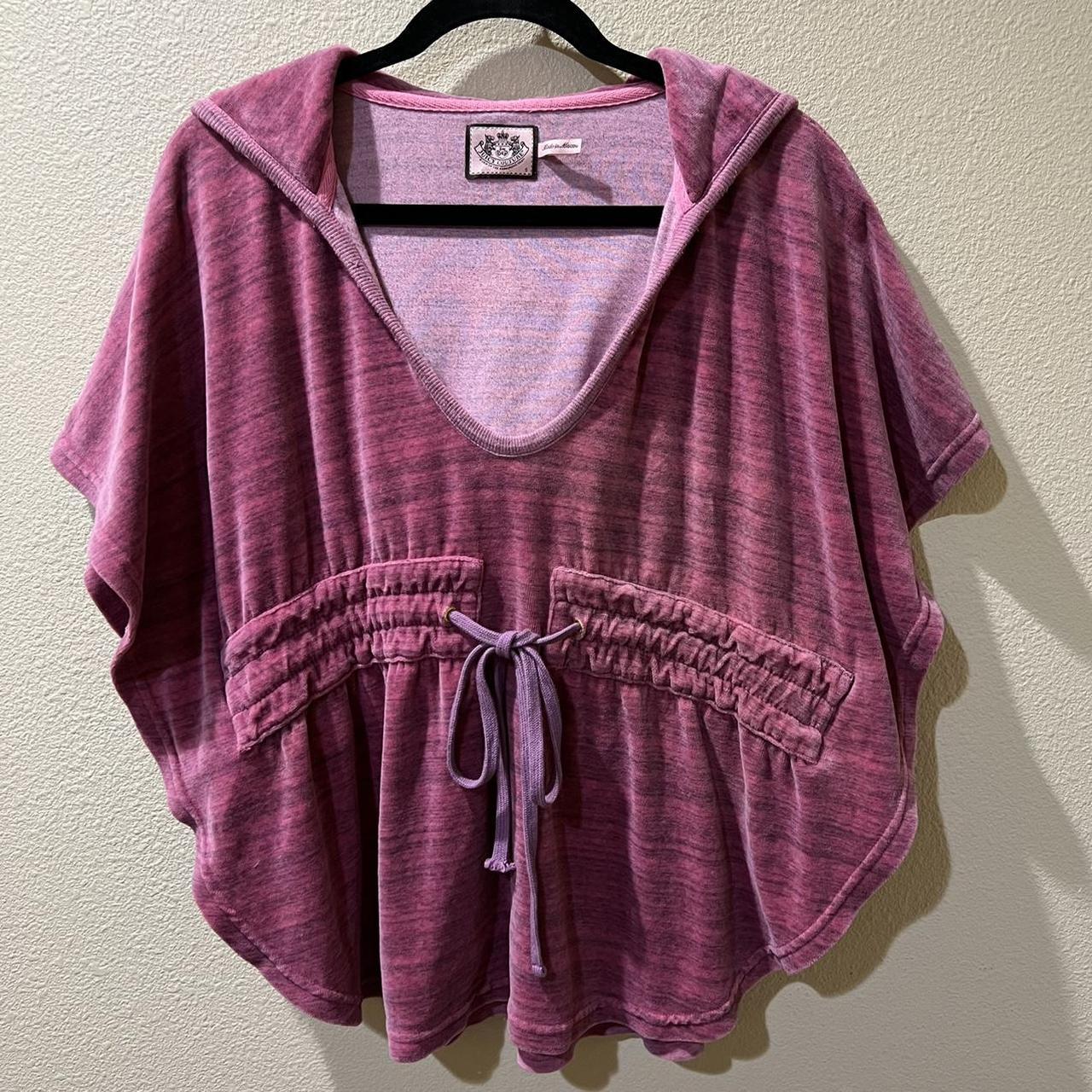 Y2K/ early 2000s Juicy Couture velour pink pull over... - Depop
