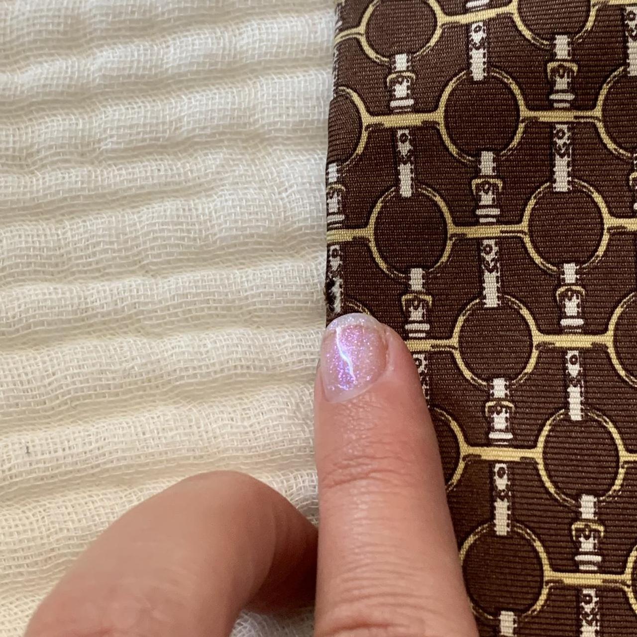 Hermès brown belt pattern silk tie Brand Hermès Depop