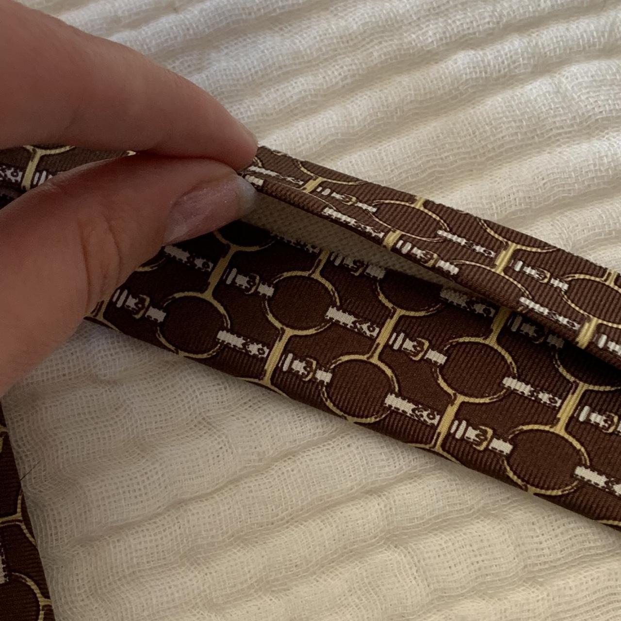 Hermès brown belt pattern silk tie Brand Hermès Depop
