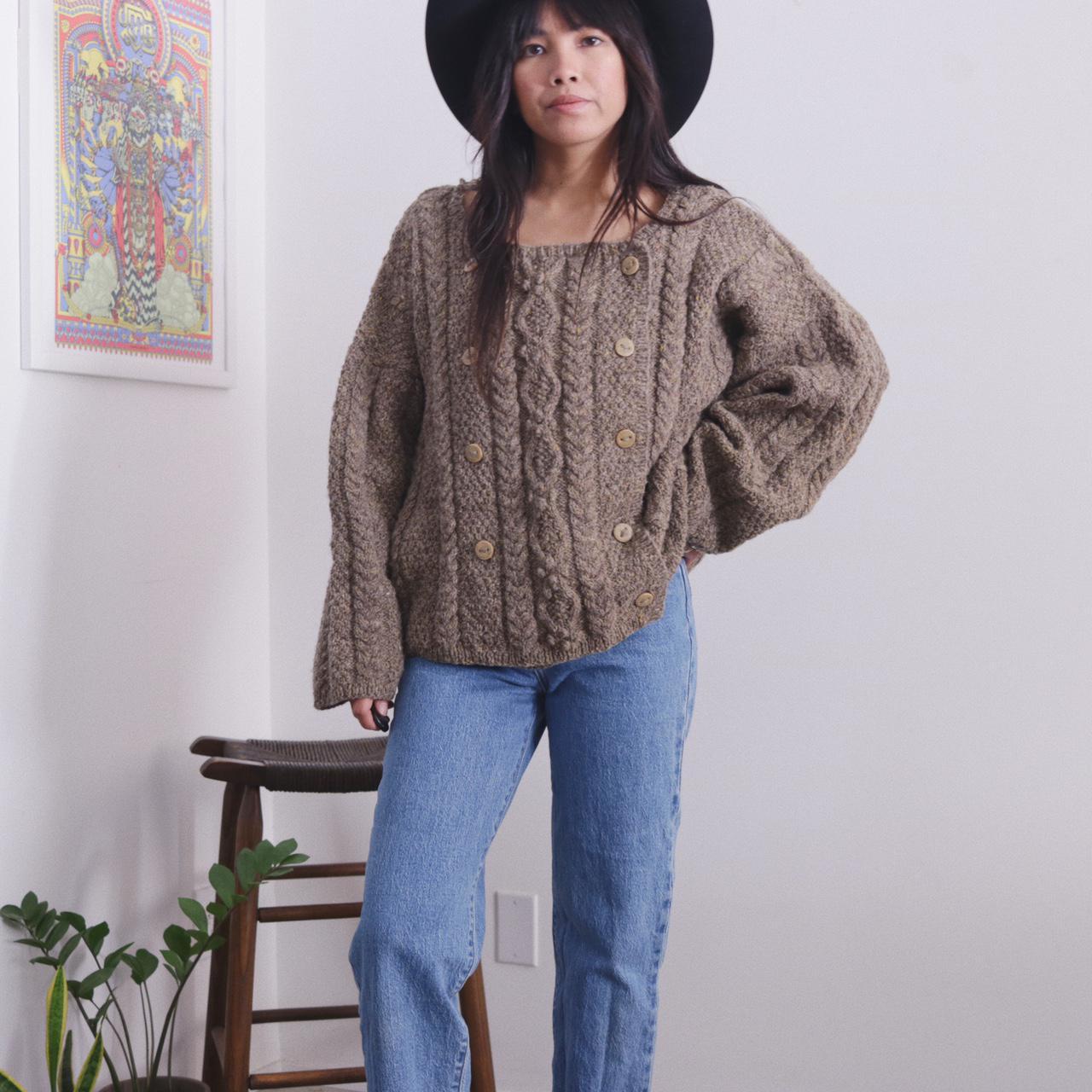 Women's Brown and Grey Jumper