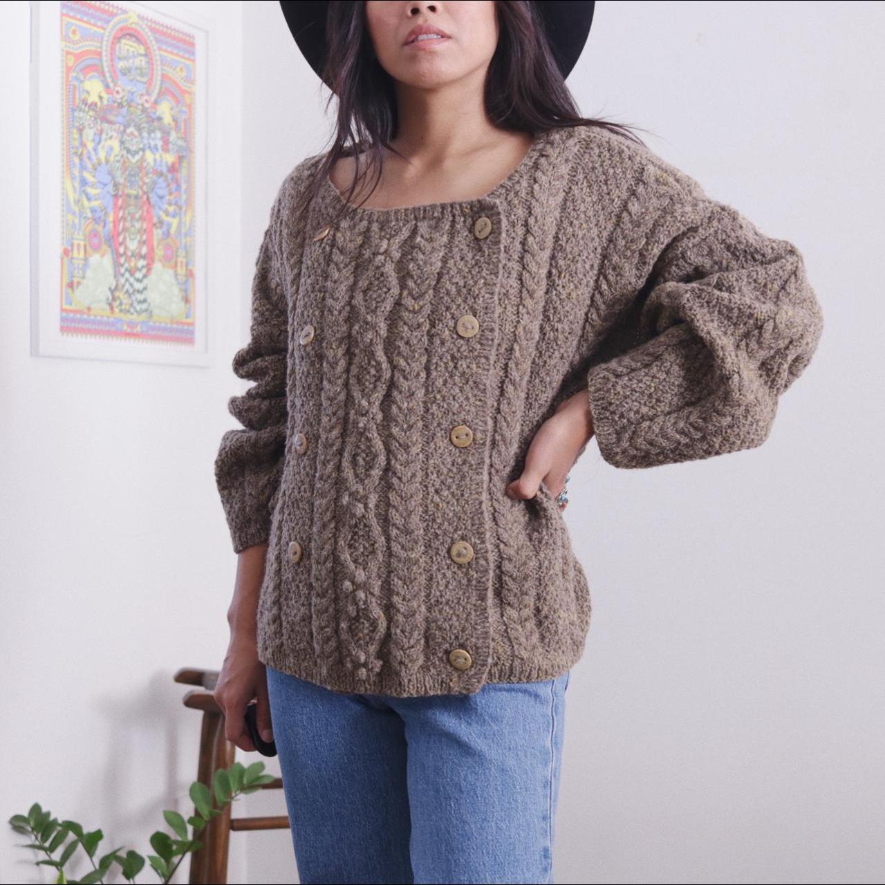 Women's Brown and Grey Jumper (2)