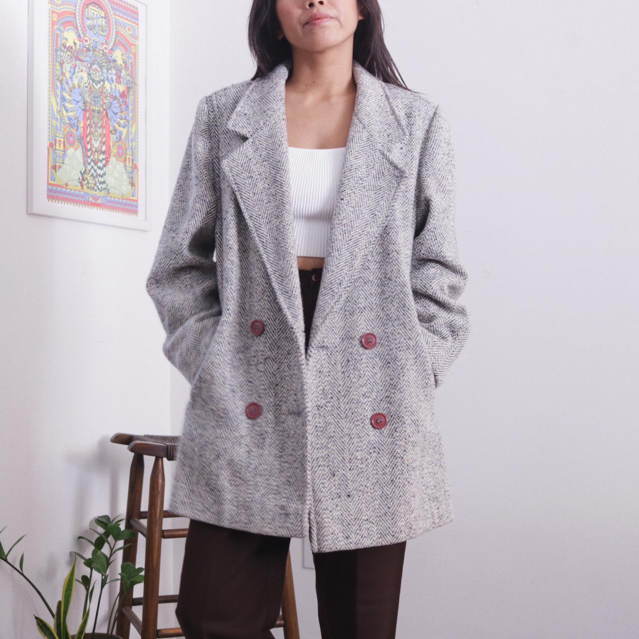 American Vintage Women's Grey and Blue Coat