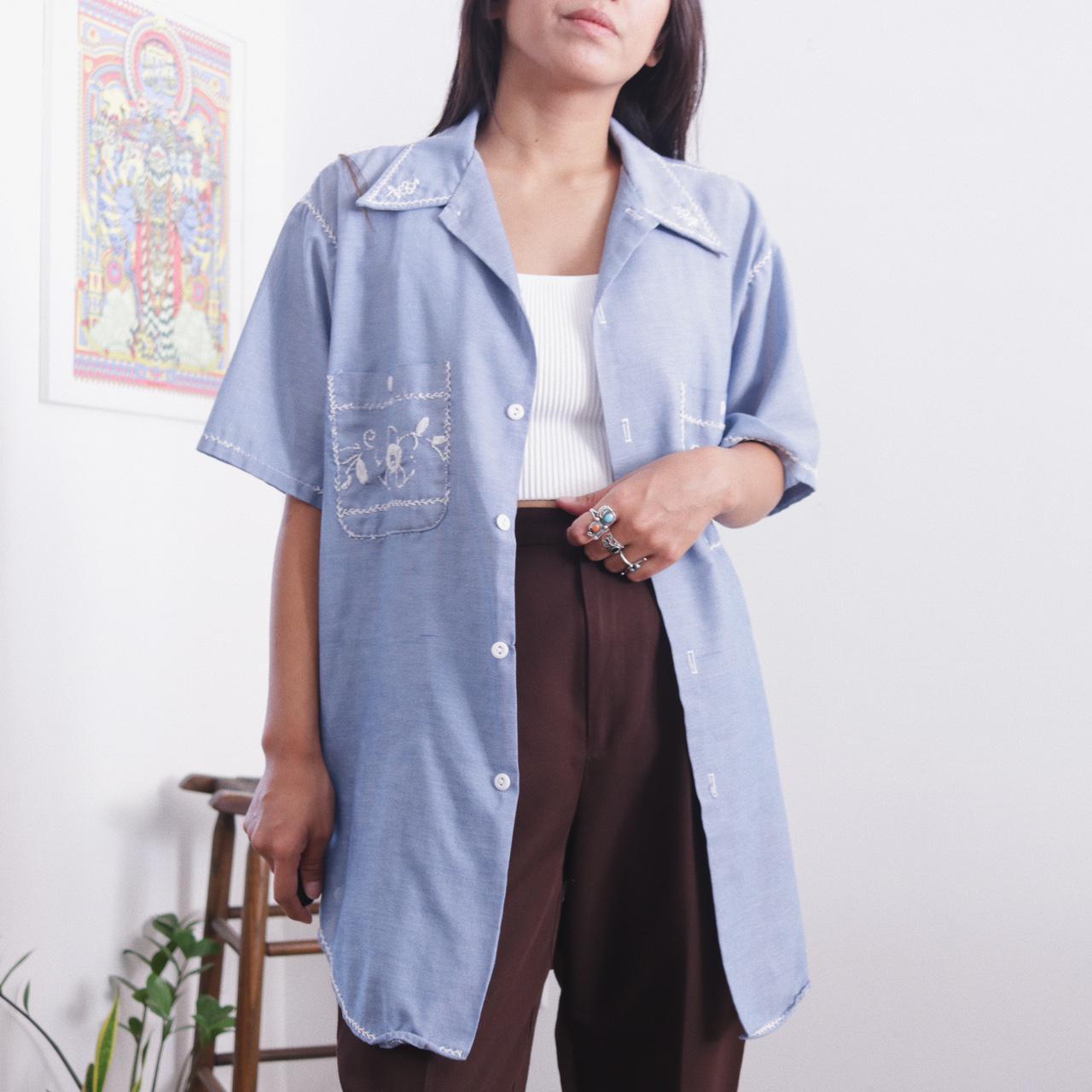 Product Image 1 - vintage 70s chambray shirt

DESCRIPTION
western style