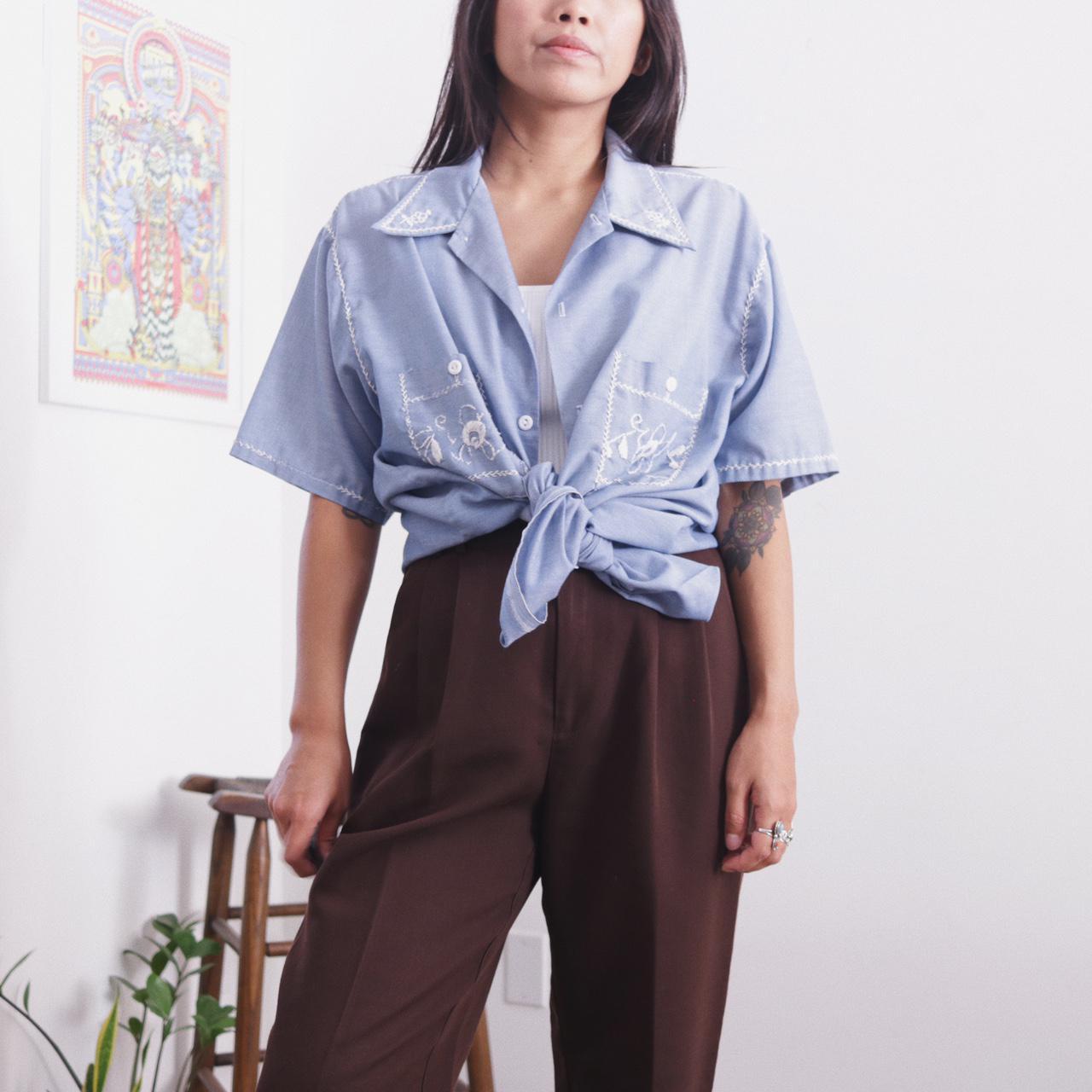 Product Image 2 - vintage 70s chambray shirt

DESCRIPTION
western style