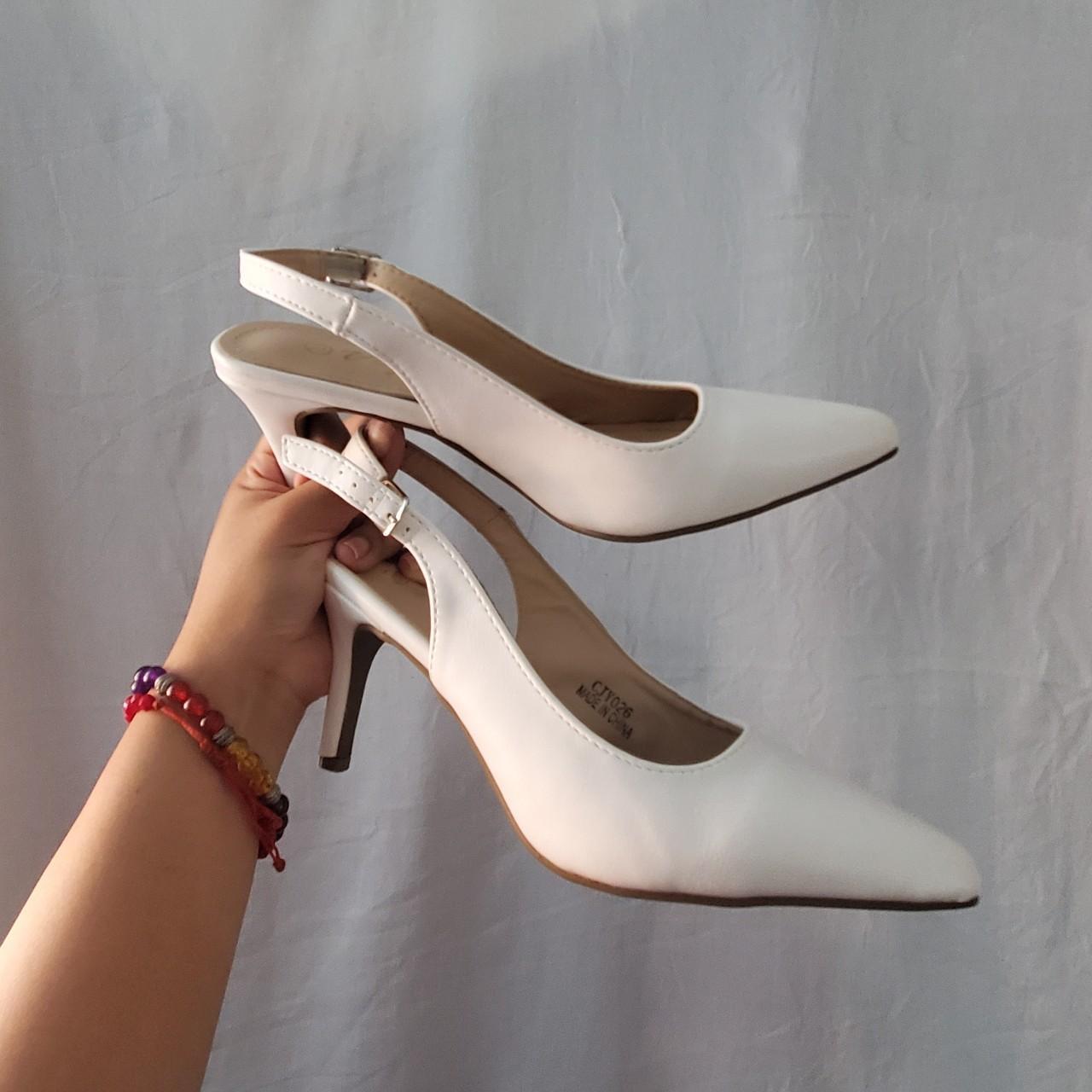 slingback heels white