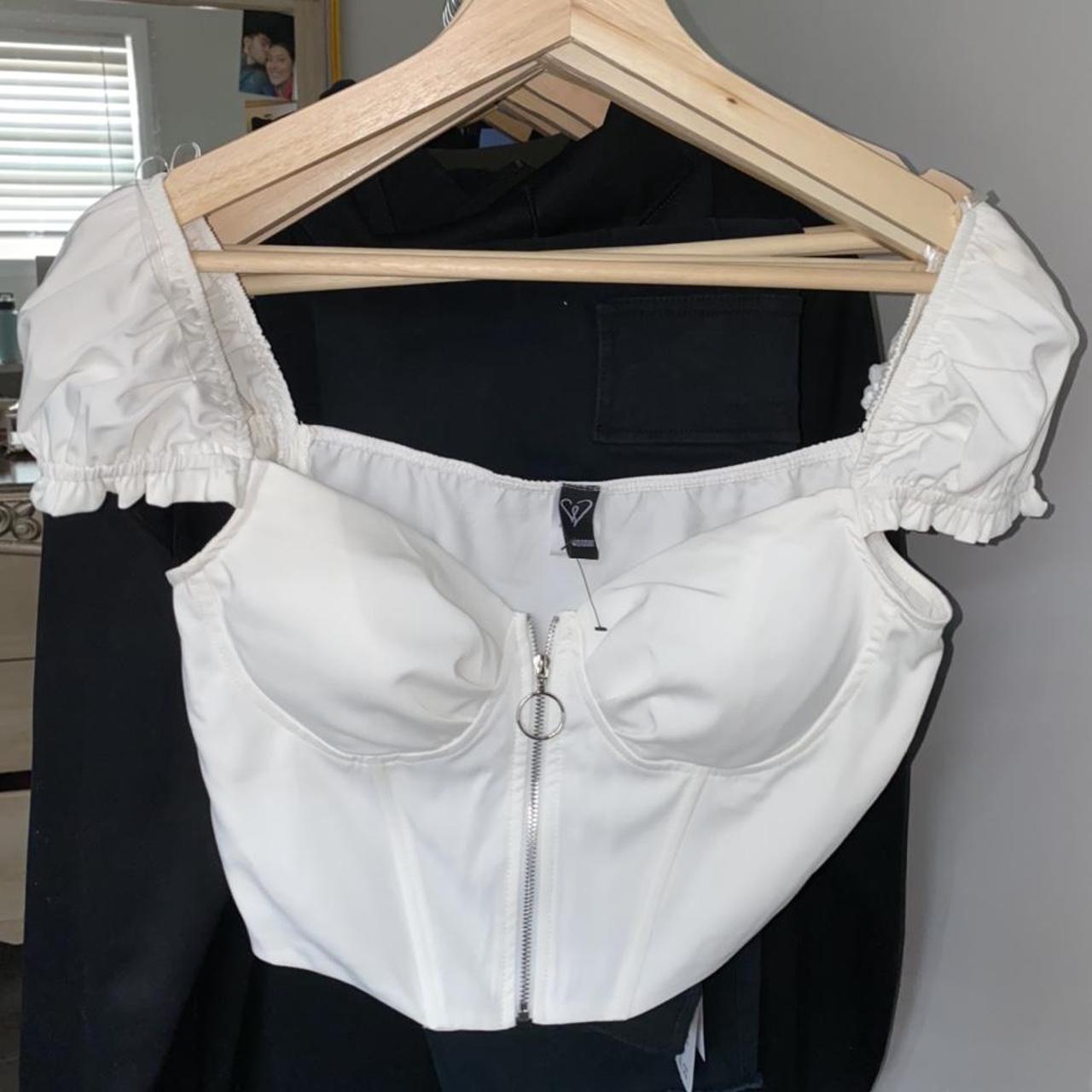 White Windsor corset zip-up top! Nothing wrong with... - Depop