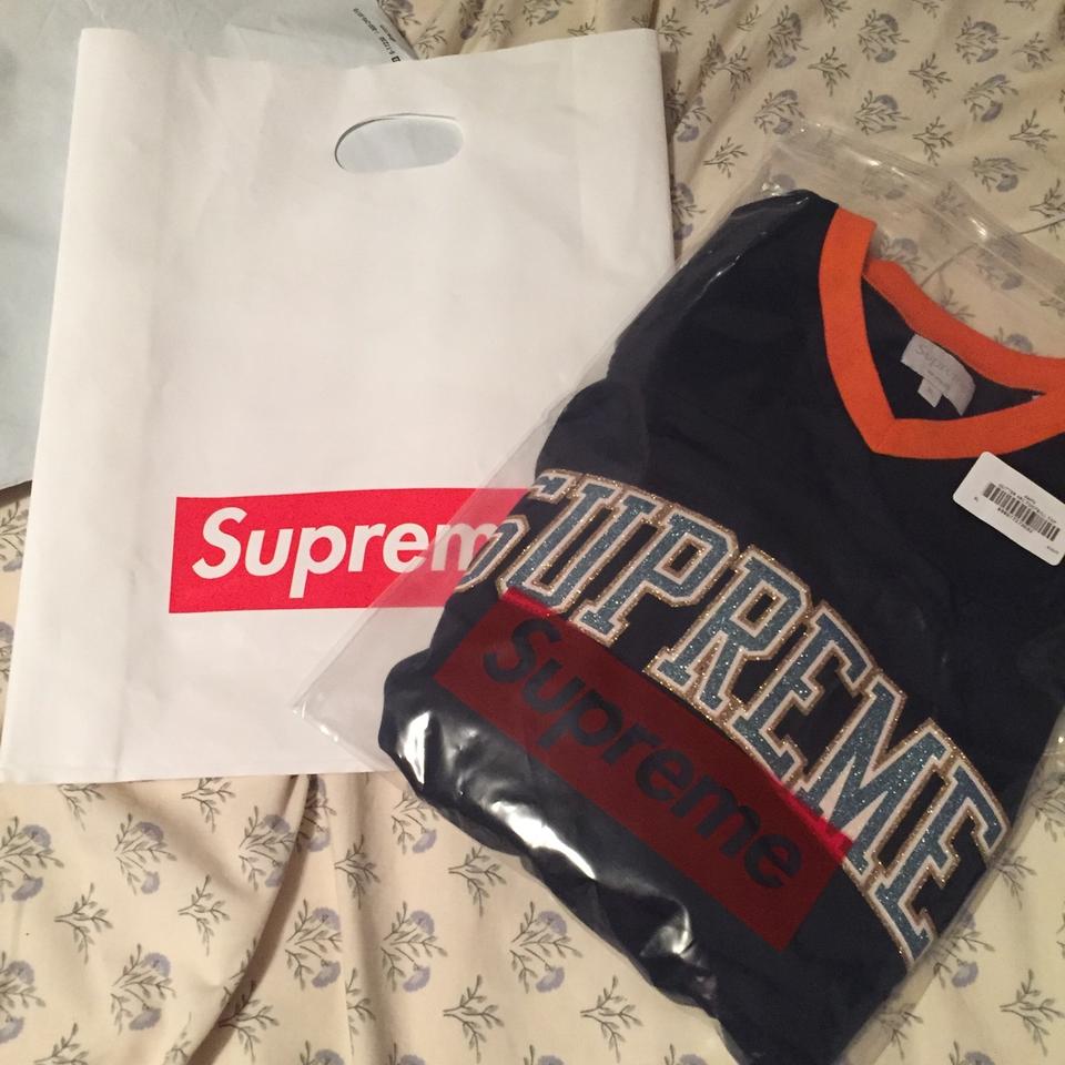 SUPREME glitter arc football jersey fw17. 100%... - Depop