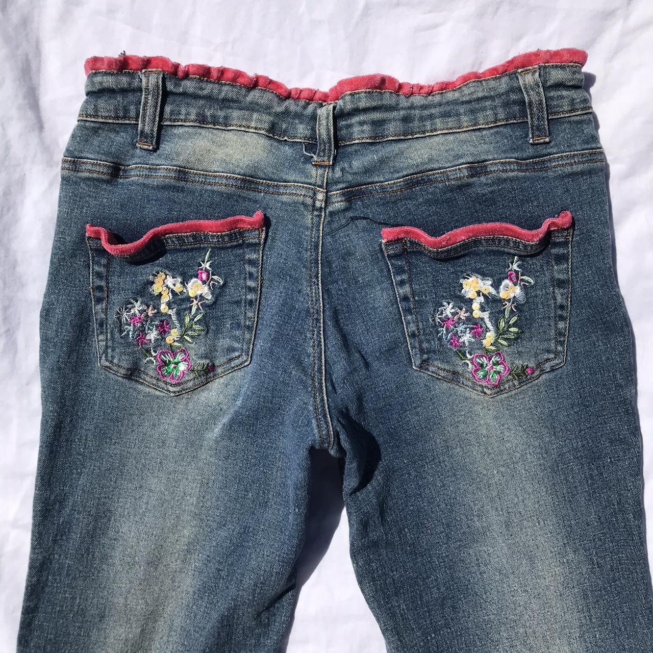 Sweetheart Y2K Jeans 💗 Features hot pink trimming... - Depop