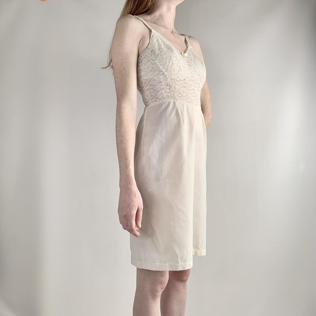 Women's Cream and White Dress (2)